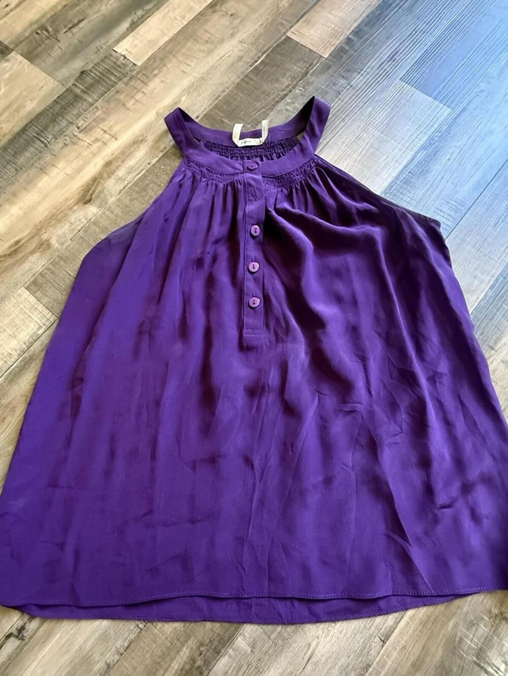 Gibson Purple 100%‎ Silk Top Sz  S